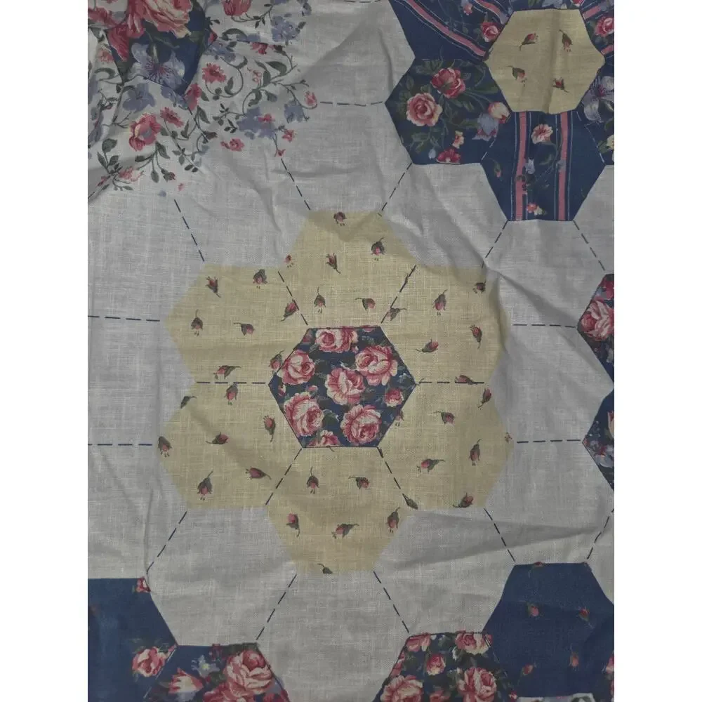 Vintage Wamsutta Grandmother's Flower Garden Fabric Quilting 2 Yards